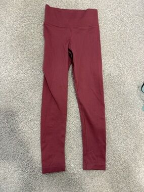 Athleta Girls Ribbed High-Rise Leggings in Wine